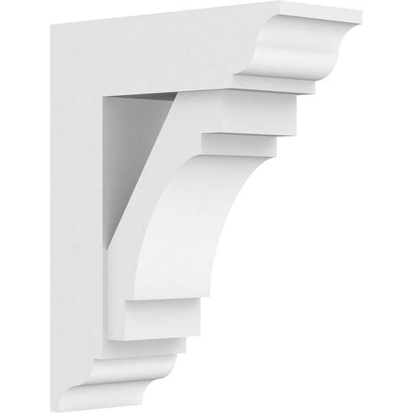 Ekena Millwork Standard Merced Architectural Grade PVC Bracket with Traditional Ends, 5"W x 14"D x 18"H BKTP05X14X18MRC01 - main